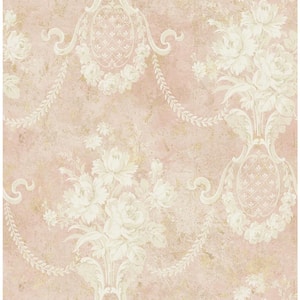 Cameo Spatula Beige and Rose Paper Non Pasted Strippable Wallpaper Roll (Cover 56.05 sq. ft.)