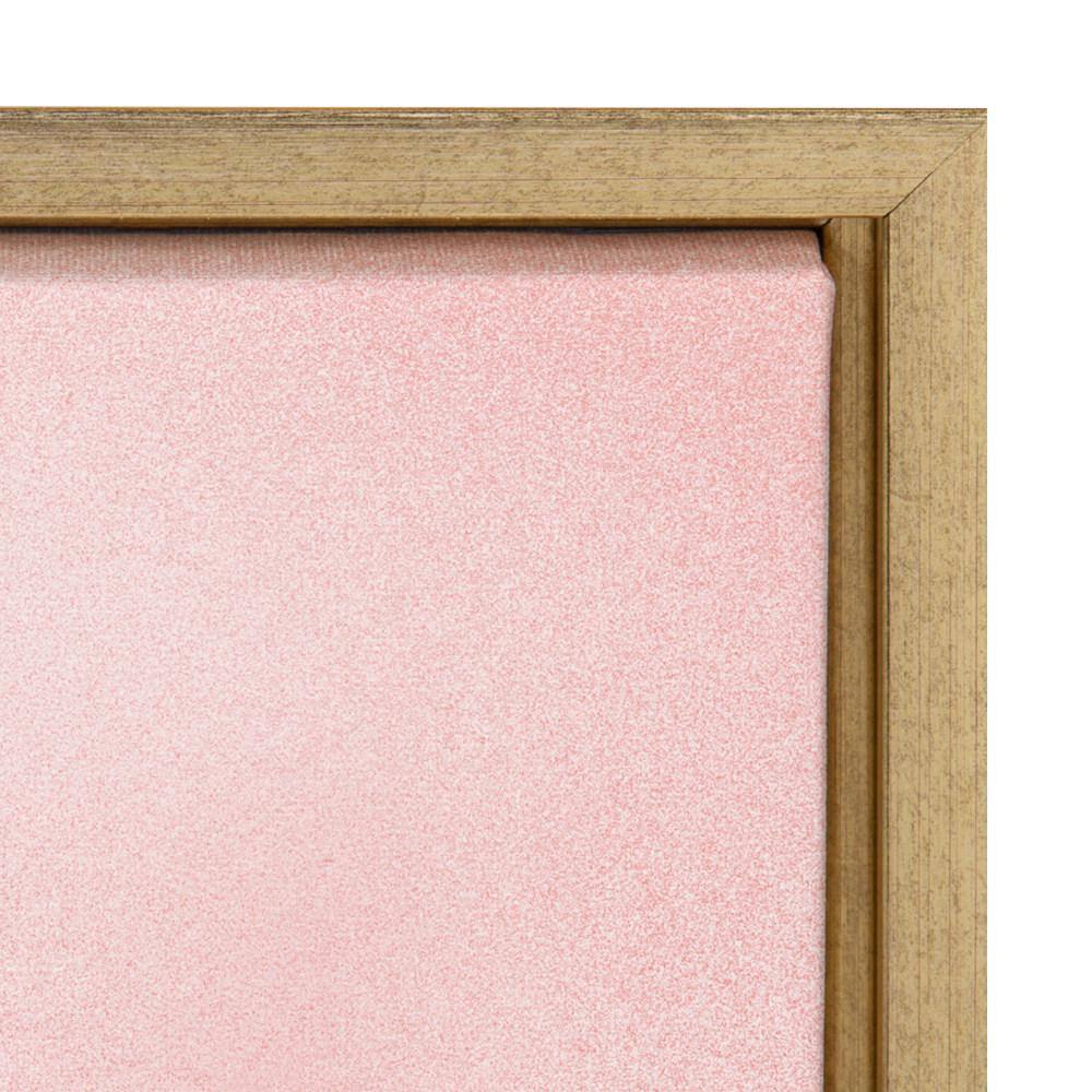 Sylvie Pink Cat in Pearls Canvas Wall Art with Gold Frame
