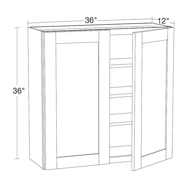 Contractor Express Cabinets Arlington Vessel Blue Plywood Shaker Assembled Blind Corner Kitchen Cabinet Sft CLS Left 36 in W x 24 in D x 34.5 in H