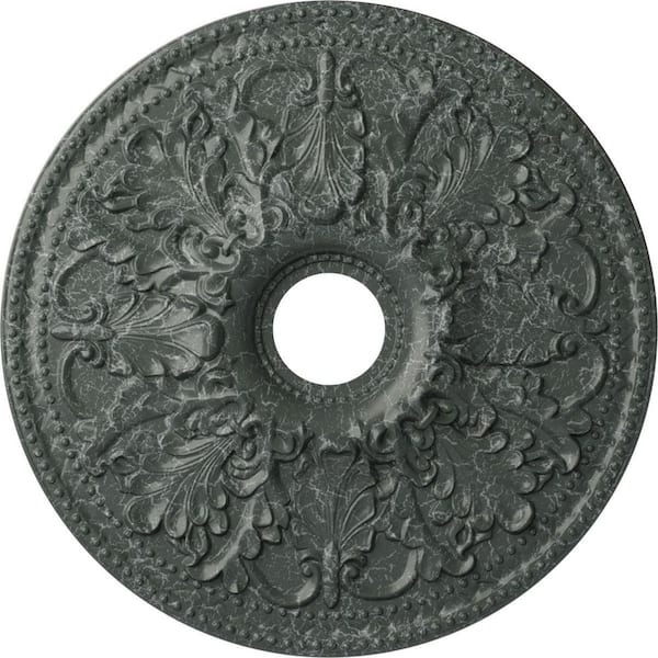 Ekena Millwork 2-1/8" x 23-7/8" x 23-7/8" Polyurethane Ashley Ceiling Medallion, Athenian Green Crackle