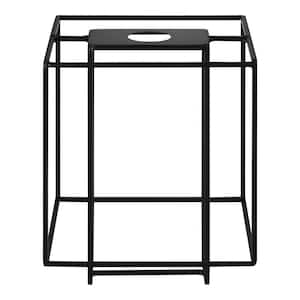 9.96 in. Black Metal Square Lantern Shade with 2.25 in. Lip Fitter