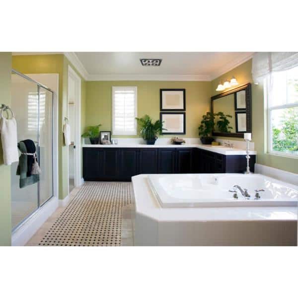 4-Bulb 90 CFM Ceiling Bathroom Exhaust Fan with Light and (4) 270-Watt Infrared Heat Bulbs in White Grill