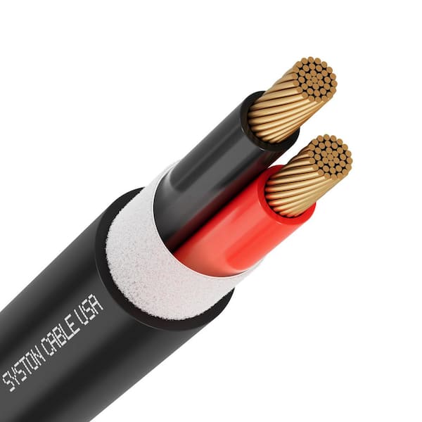 100 ft. 16/2 Black Direct Burial Stranded Oxygen Free Copper Audio Loud Speaker Wire Waterproof Outside Plant(OSP)-Rated