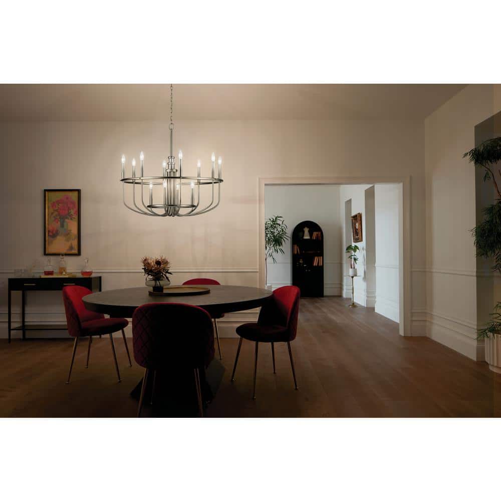 Capitol Hill Brushed Nickel 12-Light Candle Style Chandelier