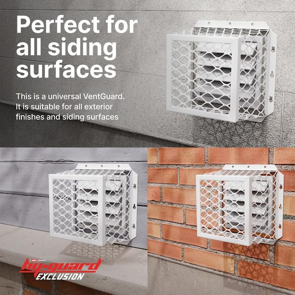 VentGuard 7 in. x 7 in. Kitchen and Bathroom Wildlife Exclusion Screen in White VentGuard 7 in. x 7 in. Kitchen and Bathroom Wildlife Exclusion Screen in White