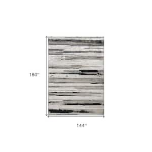 12 x 15 Black and Silver Abstract Area Rug
