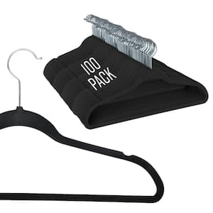 100 Pack Slim Velvet Suit Hangers in Black