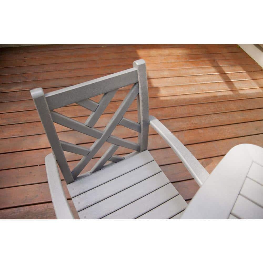 Slate Gray 4-Person Polywood Chippendale Dining Set