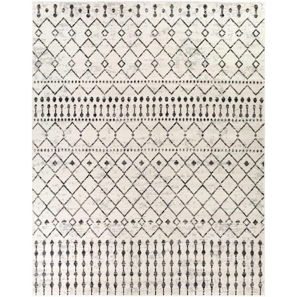 HAUTELOOM Cowplain Black Charcoal Light Gray 5 ft. x 7 ft. Area Rug