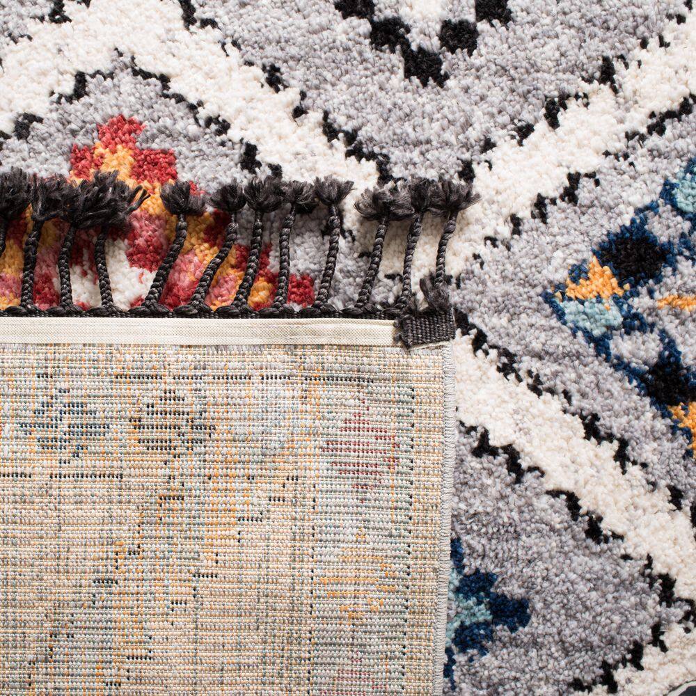Gray and Multicolor Diamond Pattern 8' x 10' Synthetic Area Rug