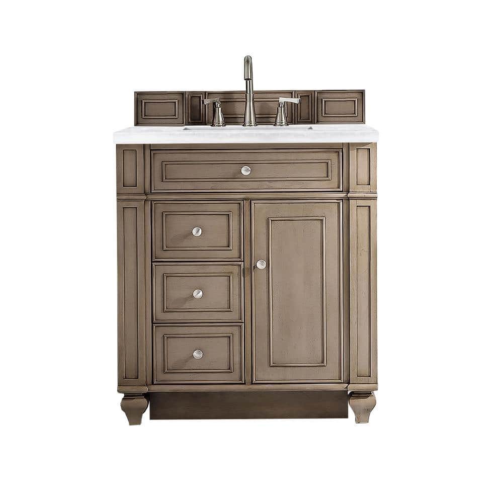 Bristol 30 in. W x 23.5 in. D x 34 in. H Single Vanity in Whitewashed Walnu