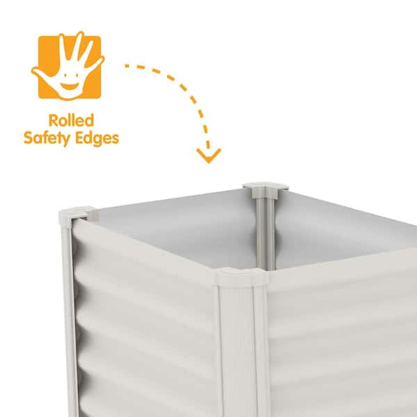 Hakea 1.8 ft. W x 1 ft. D x 1.3 ft. H Surfmist Galvanized Steel Rectangular Outdoor Kids Raised Garden Bed (1-Pack)