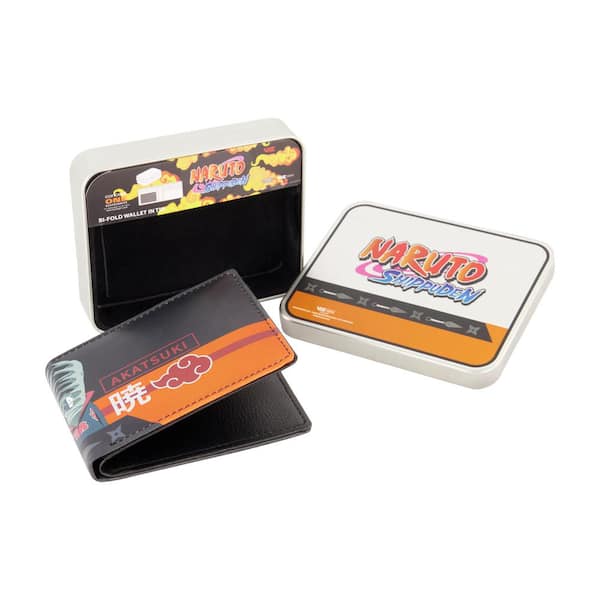 NARUTO Shippuden Akatsuki logo Bifold Sport Wallet, Slim Wallet with Decorative Tin Multi, Unisex