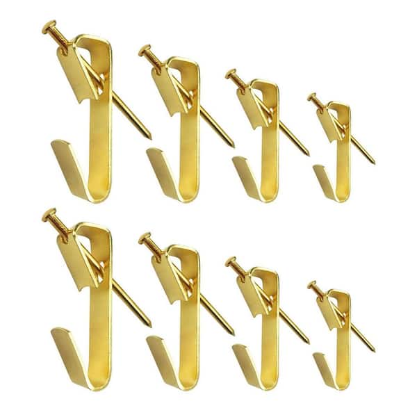 Adrinfly Picture Hanging Kit with Assorted Hooks and Nails for Wooden and Dry Walls Holds 10-50 lbs. 170-Pieces Gold