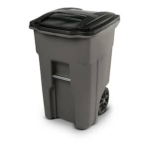 48 Gal. Greystone Trash Can with Wheels and Attached Lid