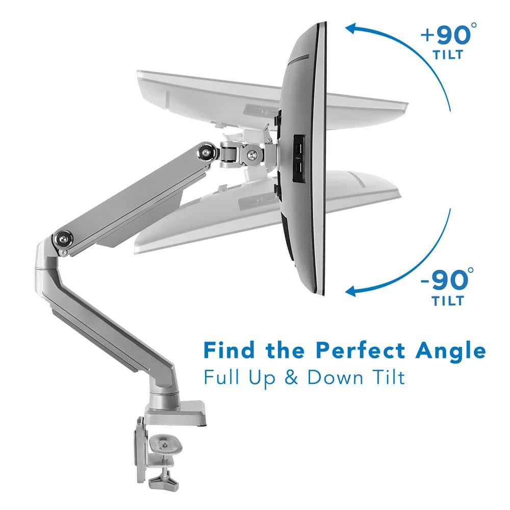 Adjustable Aluminum and Steel Single Monitor Arm Mount