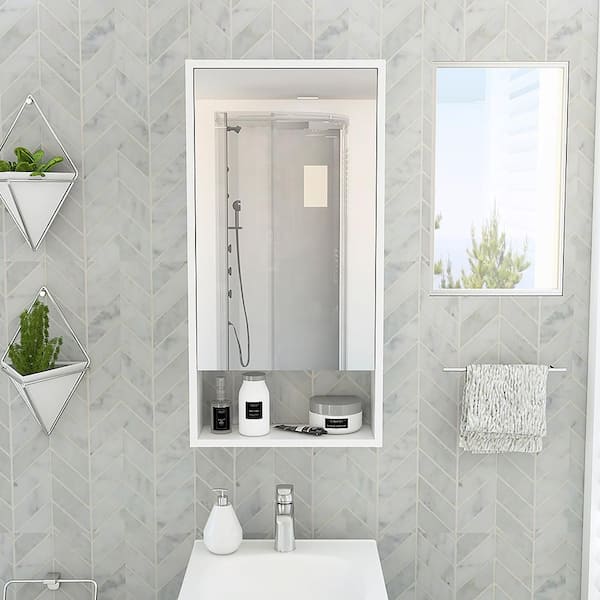 17.9 in. W x 35.4 in. H Rectangle Framless Mirror Wall Mirror Vanity Mirror