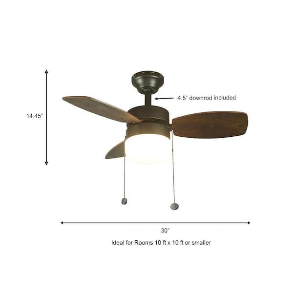 Triplicity 30 In Indoor Oil Rubbed Bronze Ceiling Fan With Light Db30torb Lp The Home Depot - 30 Ceiling Fan With Light Outdoor