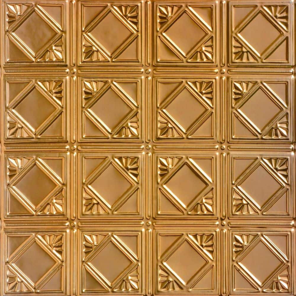 FROM PLAIN TO BEAUTIFUL IN HOURS Carnivale Lincoln Copper 2 ft. x 2 ft. Decorative Lay-in Tin Ceiling Tile (24 sq. ft./case)