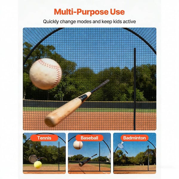 Cage De Frappe Baseball/softball Portable Labwork - 33x12x10 Pieds - Noire