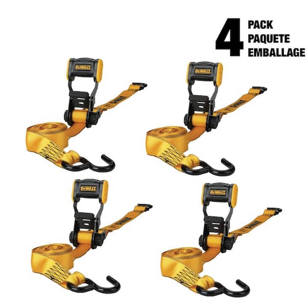 12 ft. x 1.25 in. Ratchet Tie Down Straps 1800 LB Break Strength (4-Pack)