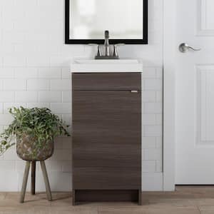 Sibley 17 in. W x 12.75 in. D Bath Vanity in Angora Teak with Cultured Marble Vanity Top in White with Integrated Sink