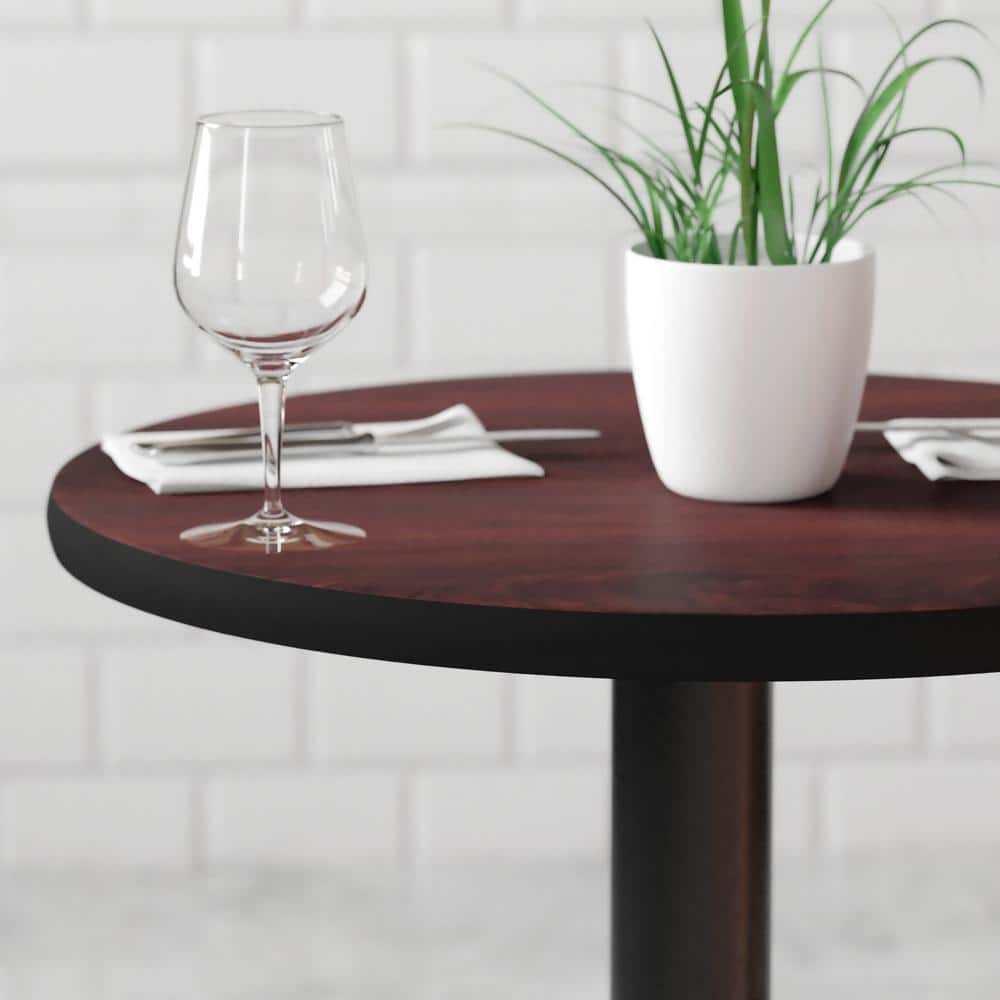 24" Reversible Mahogany/Black Laminate Commercial Table Top