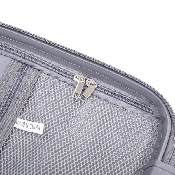 LIVACA 4-Piece Light Gray Waterproof Polypropylene Hardside
