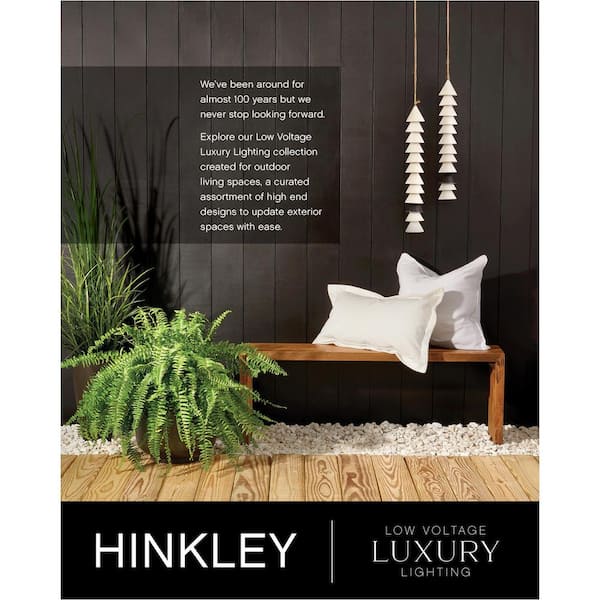 HINKLEY - Edgewater 21.25 in. 3-Light Black Low Voltage Outdoor Pier or Post Mount