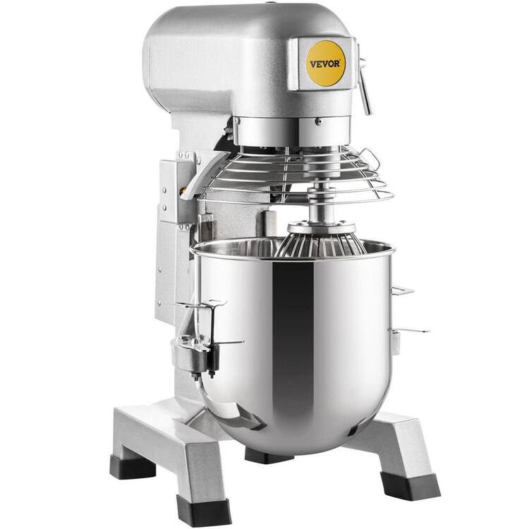 VEVOR Commercial Stand Mixer 15 qt. Dough Mixer Heavy Duty Silver