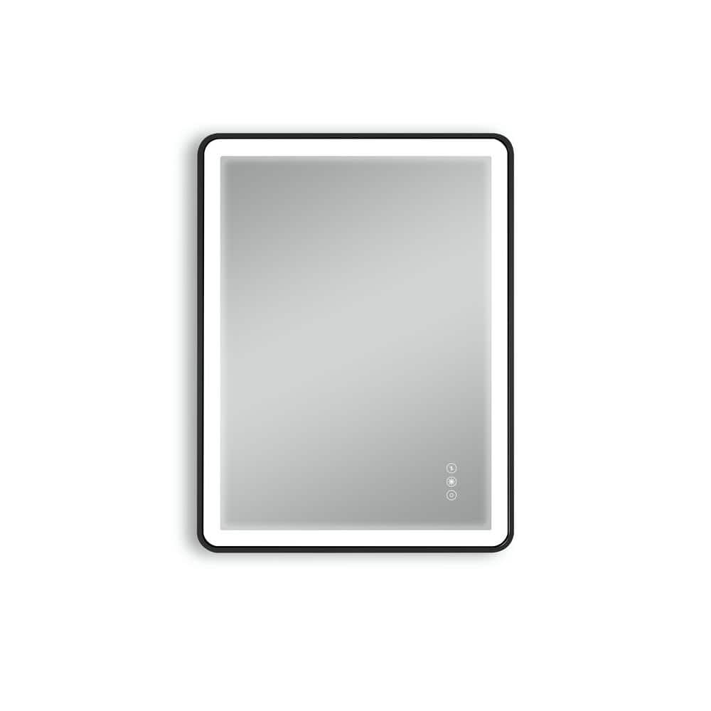 24 in. W x 32 in. H Rectangular Metal Framed Anti-Rust Wall Hangs LED Bathr