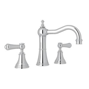 Georgian Era 8 in. Widespread Double Handle Bathroom Faucet Drain Kit Included in Polished Chrome