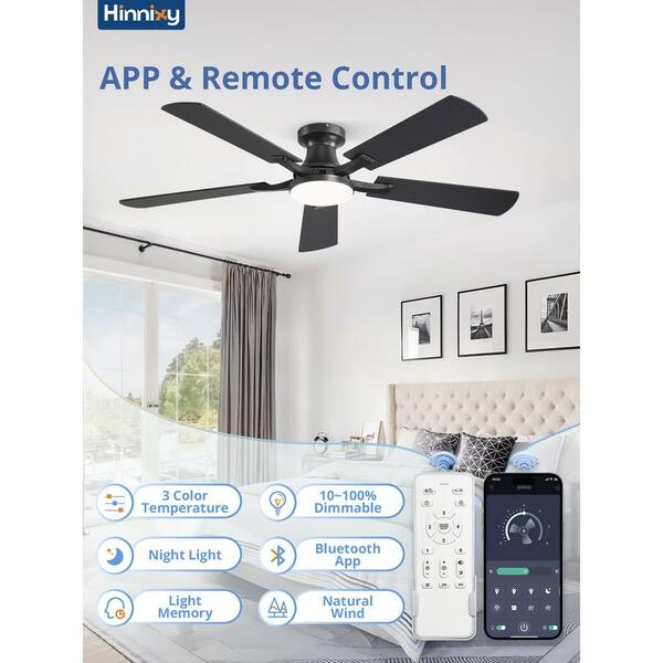 famfit ブラック HINNIXY 42 in. Integrated LED Indoor Matte Black Ceiling Fan