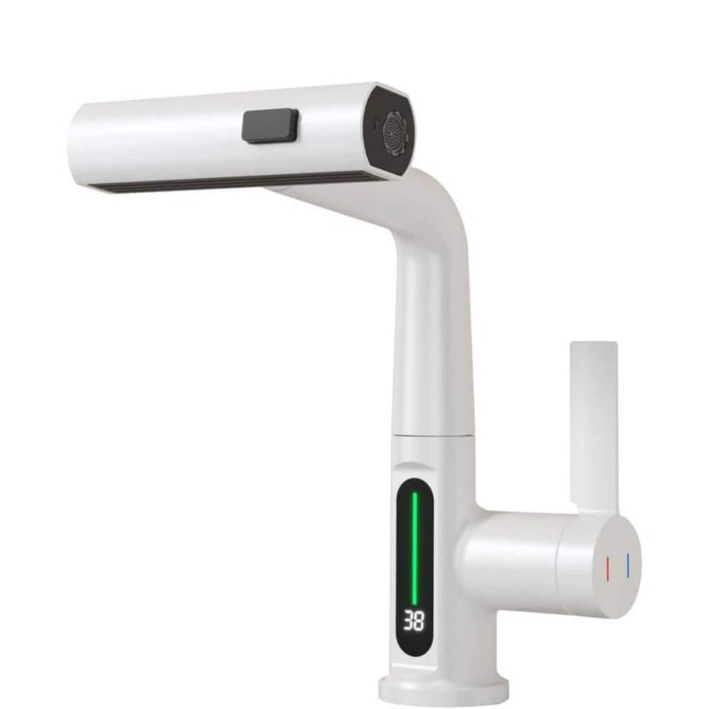 Pull-Out Lift LED Temperature Digital Display Single Handle Single Hole Bat