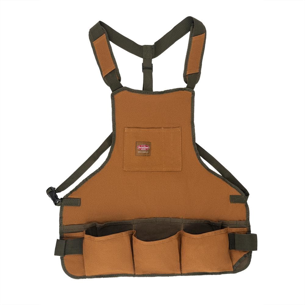 BUCKET BOSS 23 in. 16-Pocket Duckwear Super Bib Tool Work