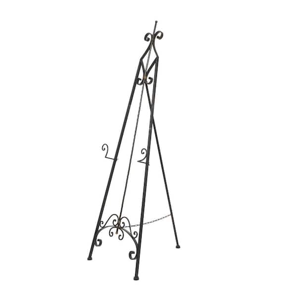 Litton Lane Black Metal Easel with Foldable Stand 042241 - The Home Depot