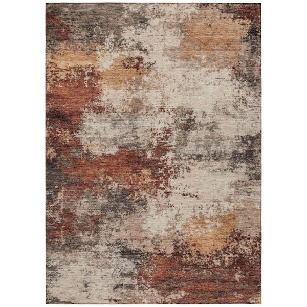Chantille Machine Washable Indoor/Outdoor Abstract ACN2064 Paprika 9 ft. x 12 ft. Area Rug