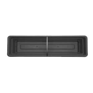 Dura Cotta 36 in. Charcoal Plastic Window Box Planter with Tray