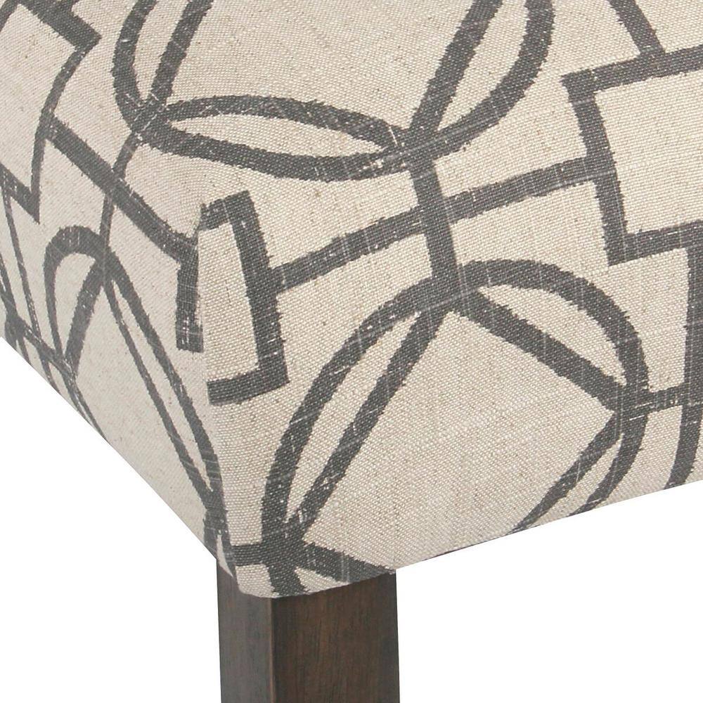 Elegant Gray Lattice 24" Wooden Counter Height Barstool