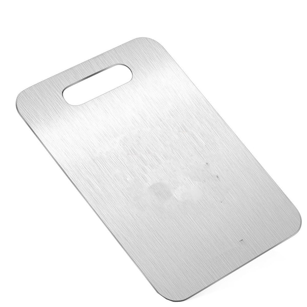 Titanium M 13.4 in. x 9 in. Rectangular Foodgrade Stainless Steel Cutting Board for Kitchen Use