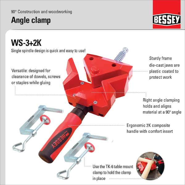 Wolfcraft 3415405 Right Angle Clamp : : Tools & Home Improvement