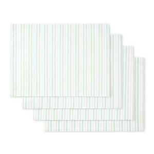 Daisy Stripe 17.5" W x 13" H Green Placemats (Set of 4)
