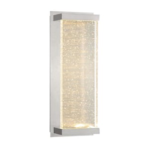 Paradiso 2-Light Chrome Outdoor Integrated LED Wall Lantern Sconce