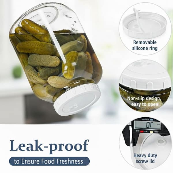 Square Glass 2-Piece Fermentation Jar Set Clear Airtight Lid