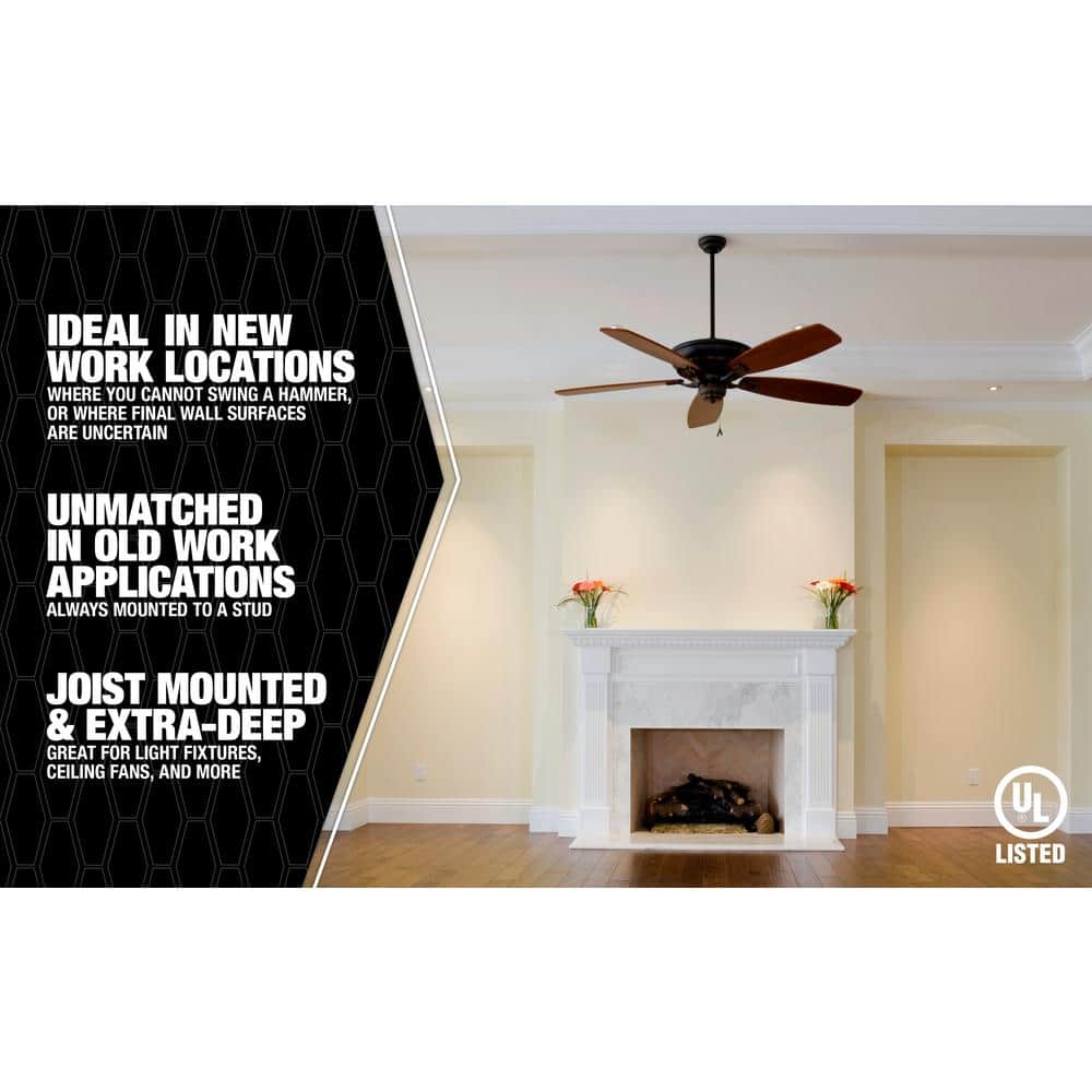 Gray Adjustable Depth Round Ceiling Fan Box