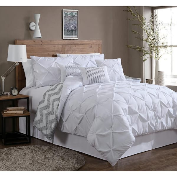 Avondale Manor Ella White Solid Queen Comforter