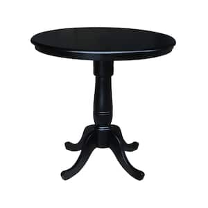 Black Solid Wood Counter Height Table