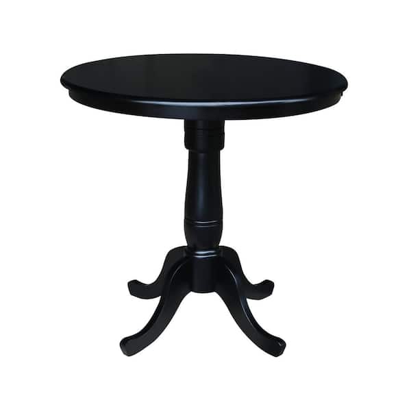 International Concepts Black Solid Wood Counter Height Table