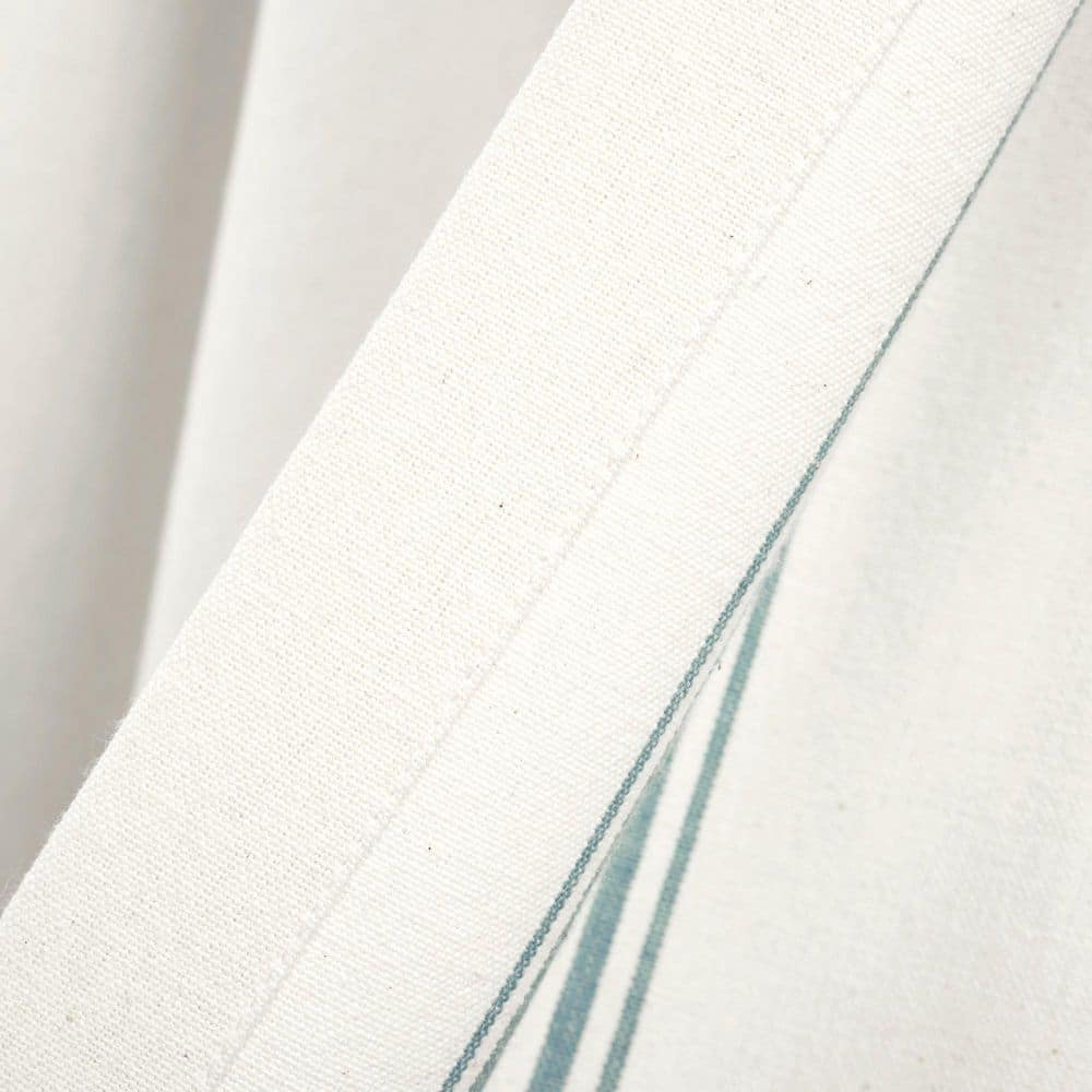 Blue Striped Recycled Cotton Rod Pocket Valance, 18" L x 52" W
