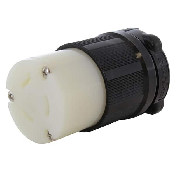 AC WORKS NEMA L7-20R 20 Amp 277-Volt 3-Prong Locking Female Connector in Black with UL, C-UL Approval